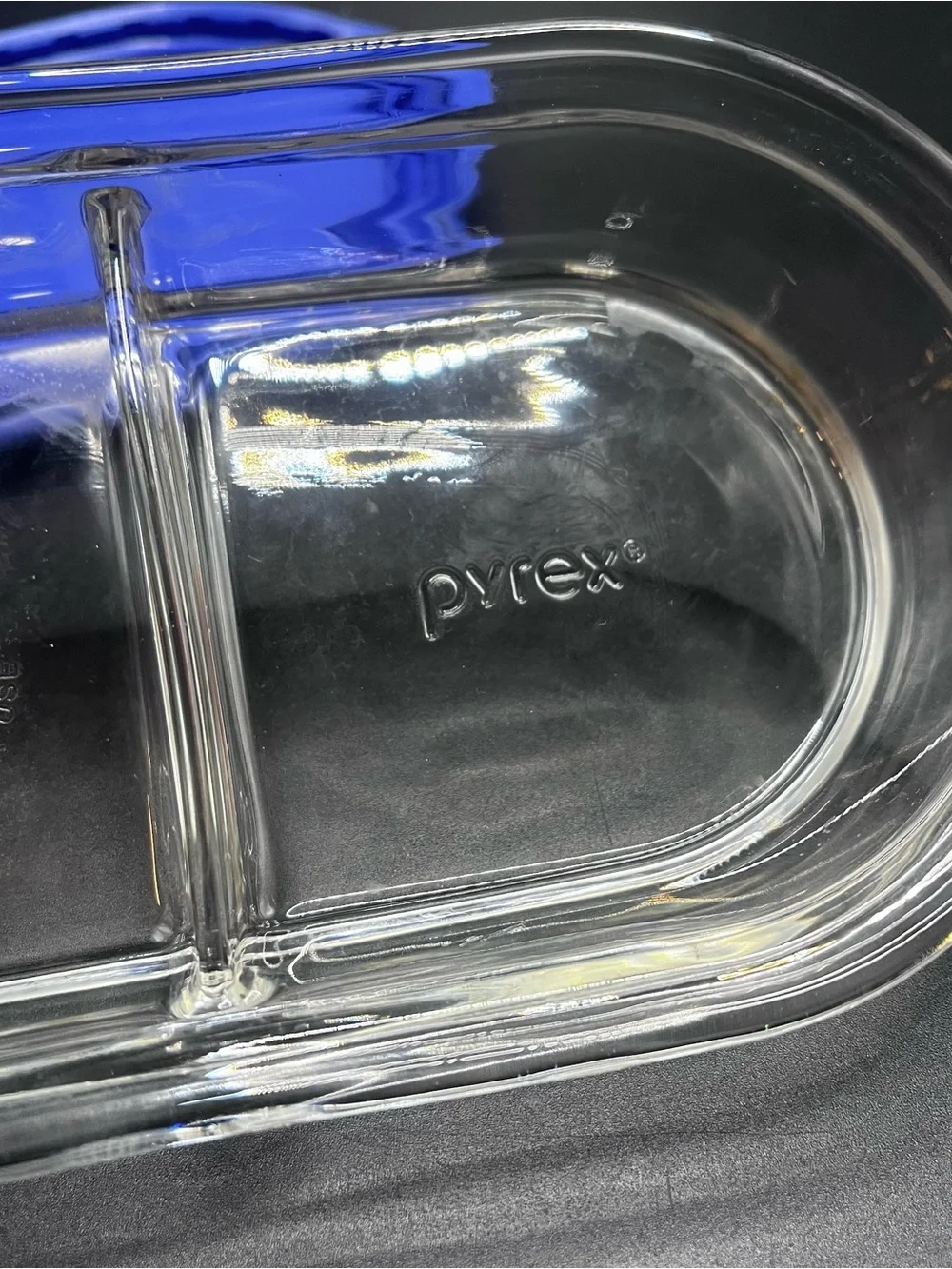 Pyrex Glass Divided 2 Cups Dish 8300 USA Oven & Microwave Safe w/ Vented Lid